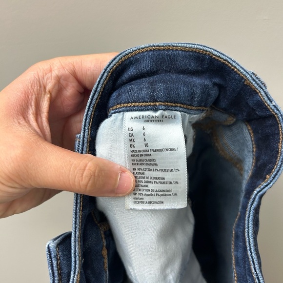 American Eagle Hi Rise Shortie Jean Shorts - Picture 4 of 4